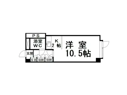 シャルマント芦野(1K/3階)の間取り写真