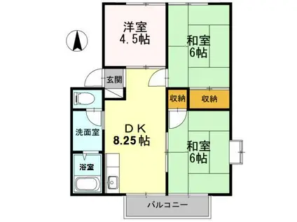サンガーデンナベシマ C棟(3DK/2階)の間取り写真