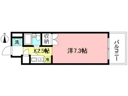 ジュネス西生田(1K/5階)の間取り写真