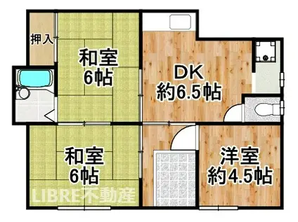 第2富士屋マンション(3DK/1階)の間取り写真