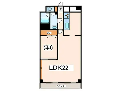 日興宝塚南口スカイマンション(1LDK/10階)の間取り写真