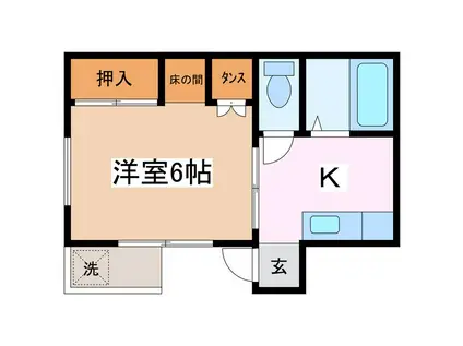 金井アパート(1K/1階)の間取り写真