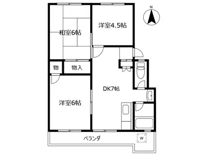 イータウン矢三I(3DK/4階)の間取り写真