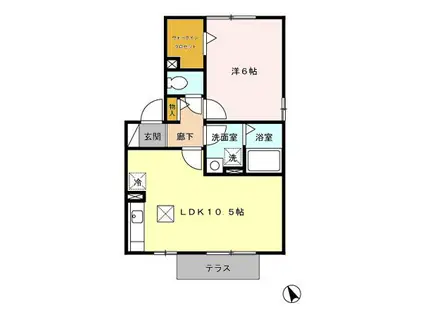 リバティコート(1LDK/1階)の間取り写真