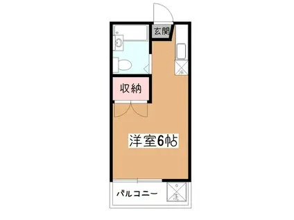 コーポ・ツルミ(ワンルーム/2階)の間取り写真