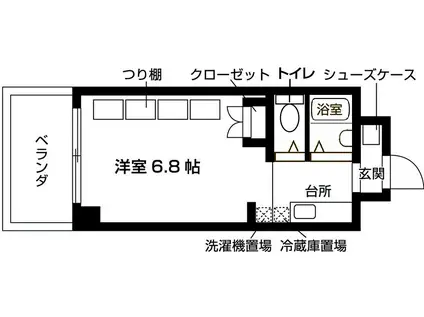 ジュネスコート桜山(ワンルーム/3階)の間取り写真