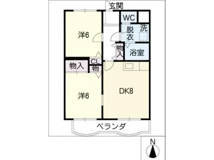 コーエーマンション(2DK/2階)の間取り写真