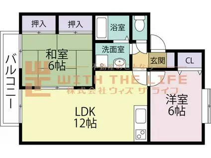 セジュールIMAMURA(2LDK/1階)の間取り写真