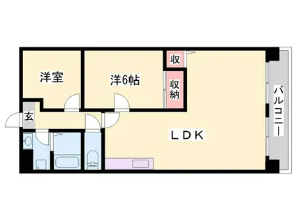 ハイツマエダII(2LDK/4階)の間取り写真