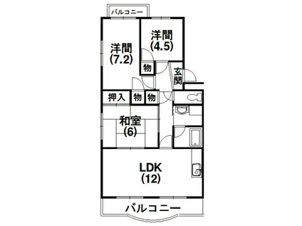 マンション植松(3LDK/2階)の間取り写真