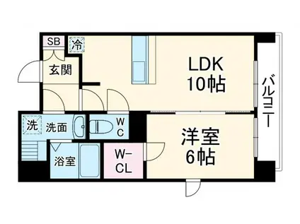 ランドセントラル梅田(1LDK/7階)の間取り写真