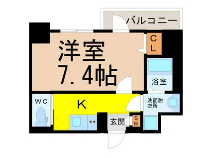 エスリード新栄デュオ(1K/9階)の間取り写真