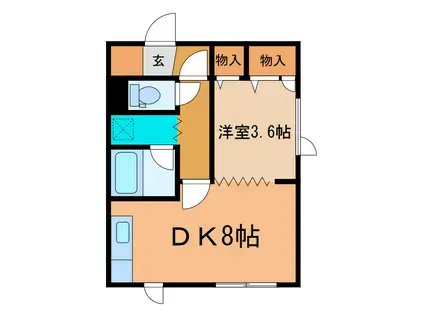 小島ハウス(1DK/1階)の間取り写真