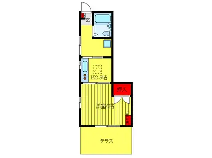 仲宿ハウス(1K/1階)の間取り写真