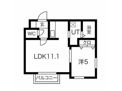 地下鉄東西線 二十四軒駅 徒歩3分 4階建 築12年(1LDK/4階)の間取り写真