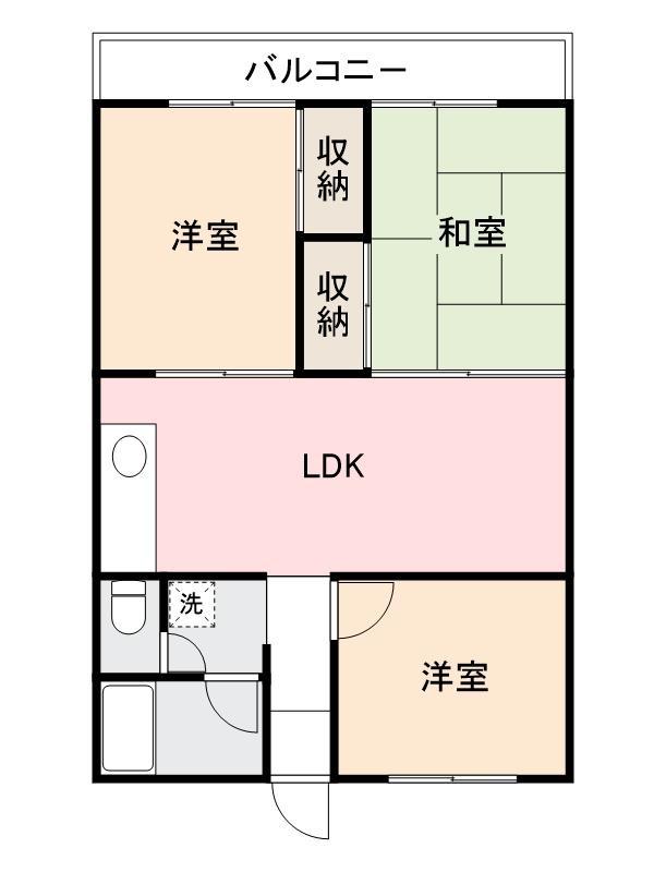 詰田川ハイツ(3LDK/5階)の間取り写真