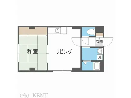 SKマンション(1LDK/4階)の間取り写真