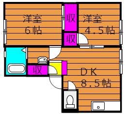 メゾンセンチュリー(2DK/2階)の間取り写真