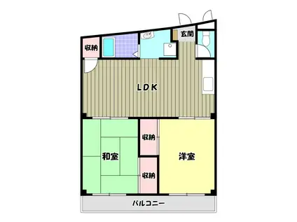 滝谷ユタカハイツ(2LDK/1階)の間取り写真