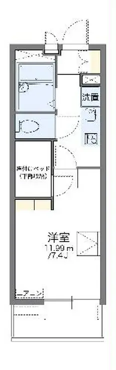 レオパレスアストライア 4階階 間取り