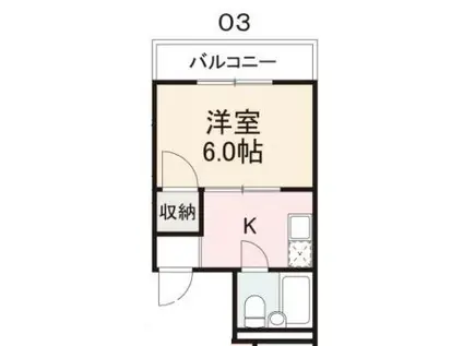 コート福岡II(1K/1階)の間取り写真