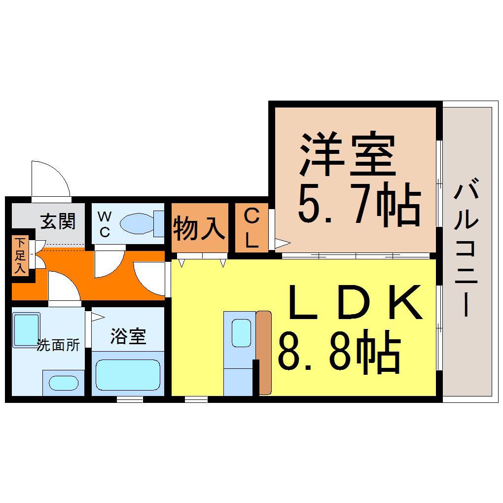 JU・JU(1LDK/1階)の間取り写真