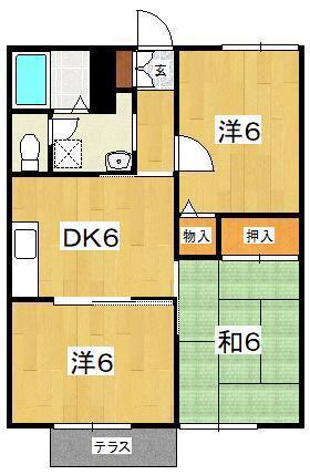 サニーコートK(3DK/1階)の間取り写真