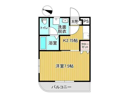 リトルハウス(1K/2階)の間取り写真