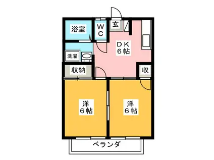 ブレッザ21(2DK/1階)の間取り写真