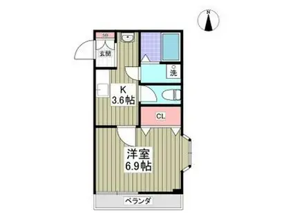 アリビオ(1K/3階)の間取り写真