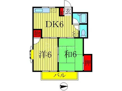 ハイツ 柏の葉(2DK/2階)の間取り写真