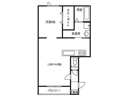 CLASS帯広II(1LDK/1階)の間取り写真