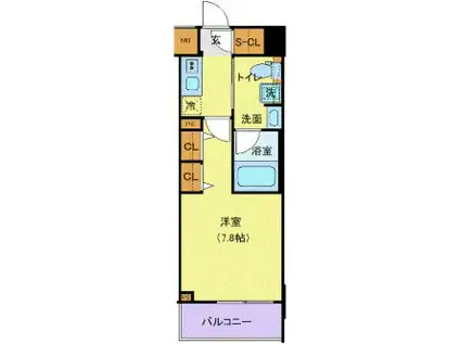 AXAS池袋レジデンス(1K/4階)の間取り写真