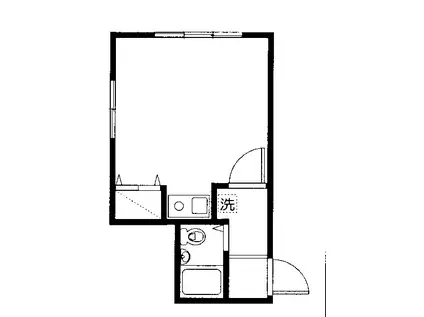 セイントハイツ(ワンルーム/2階)の間取り写真