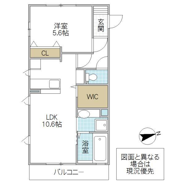 メセナ笠原南(1LDK/2階)の間取り写真
