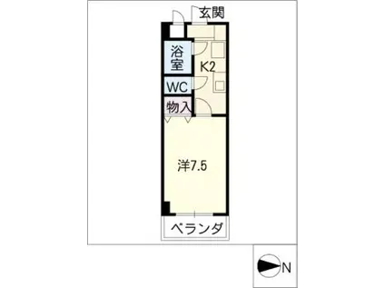 アーバンビル早川(1K/4階)の間取り写真
