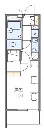 レオパレス宮前(1K/1階)の間取り写真