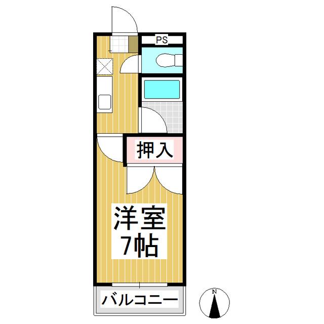 サニーハイツNAOE(1K/2階)の間取り写真