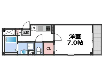 アダージェ小路(1K/1階)の間取り写真