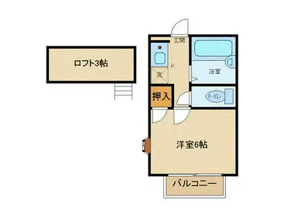 ロフティイーグル(1K/2階)の間取り写真