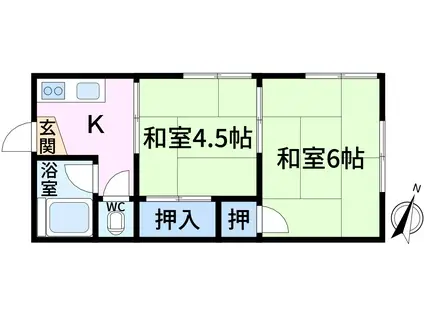 大木荘(2K/2階)の間取り写真