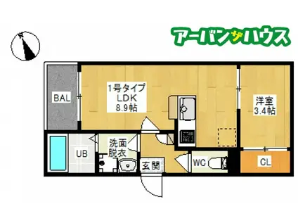 REGALEST TOGO(1LDK/1階)の間取り写真