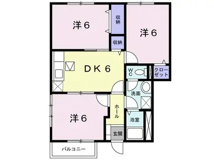 パレ・ラフィネ(3DK/1階)の間取り写真