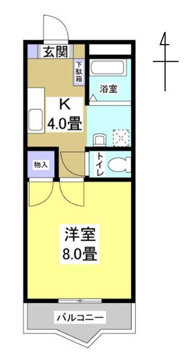 メゾンエトワール(1K/1階)の間取り写真