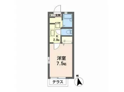 エトワール(1K/1階)の間取り写真