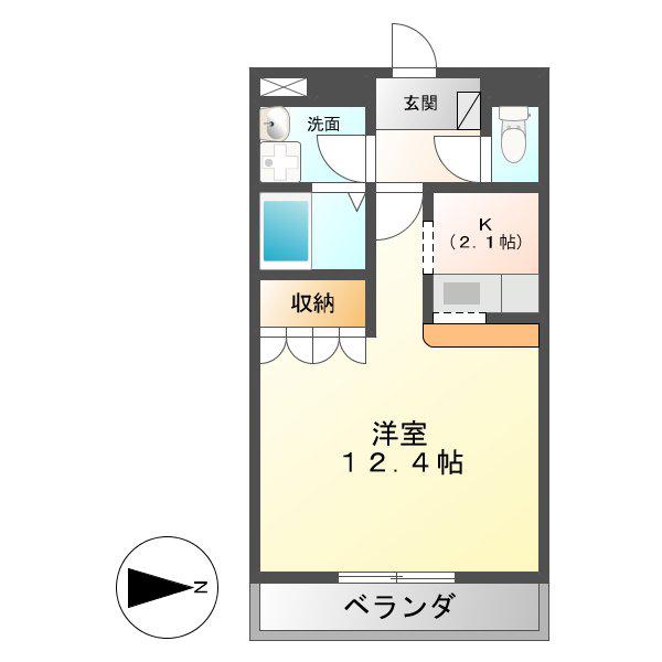 IVYHEIGHTS(1K/2階)の間取り写真