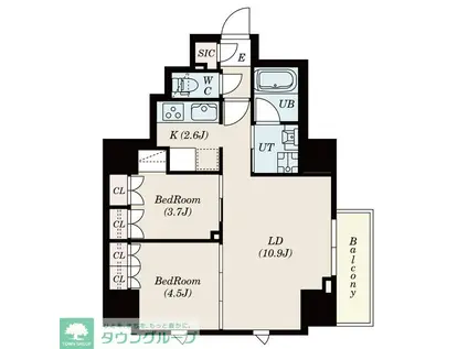 S-RESIDENCE日本橋馬喰町AERE(1SLDK/4階)の間取り写真