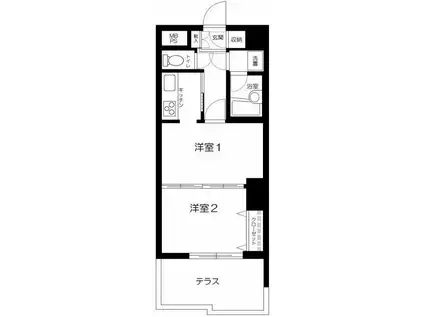 ライオンズマンション田端第2(2K/1階)の間取り写真