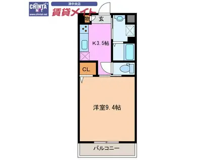 フェニックスSK(1K/1階)の間取り写真