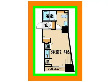 ドルチェ東京府中・弐番館(ワンルーム/2階)の間取り写真